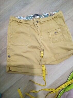 One5One Plus Size 14/32 Mustard Utility Shorts for Women